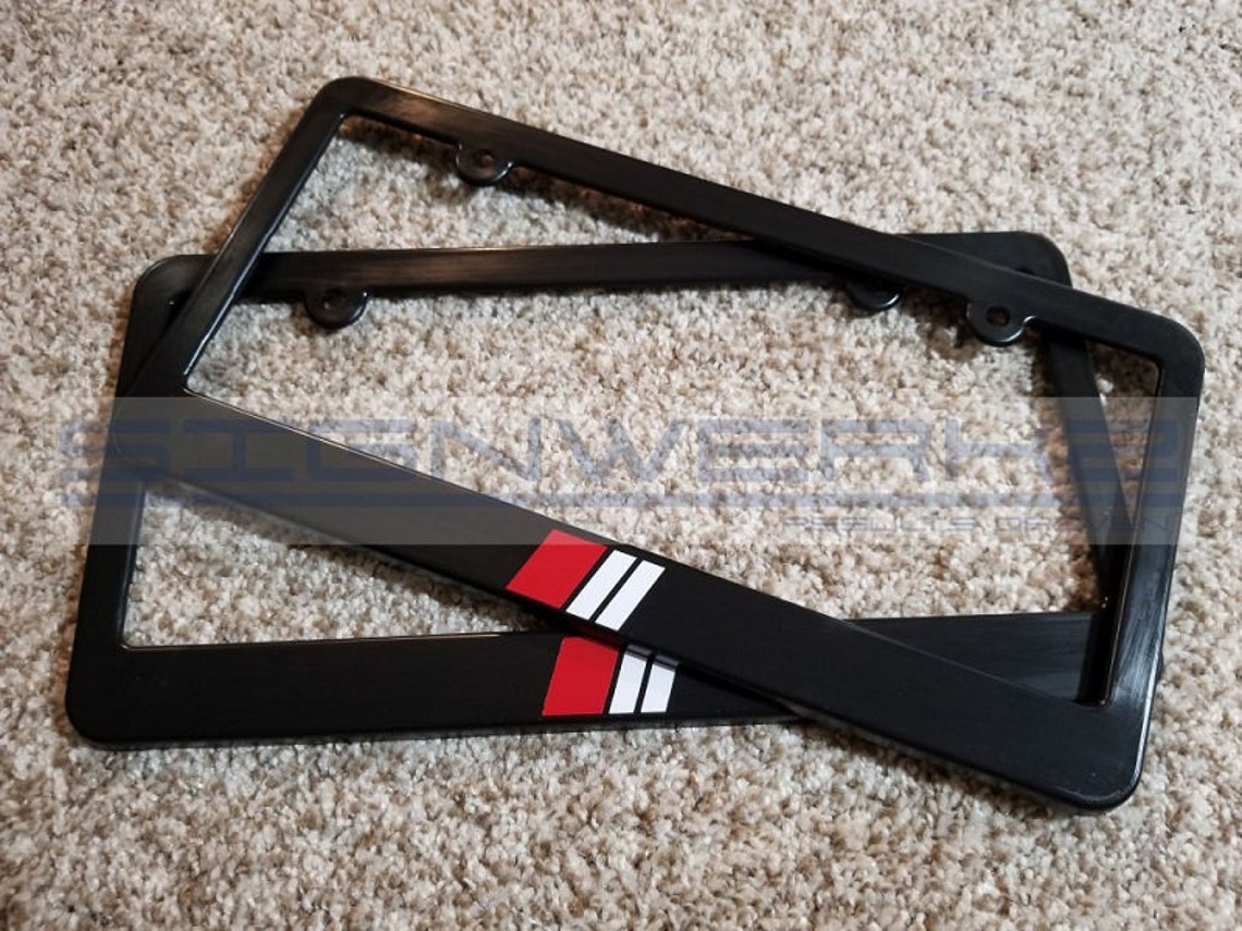 Audi Sport License Plate Frames White/red Pair Etsy