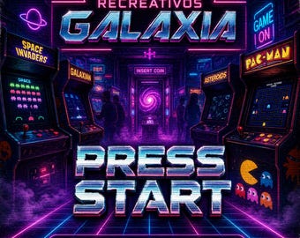 Press Start Recreational Galaxia Spanish Escape Room | 80s Arcade Print & Play Retro Gaming Mystery PDF 2-6 Players