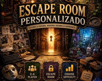 Custom Personalized Escape Room in Spanish | Your Story, Your Characters, Your Theme | Print and Play PDF | 2-6 Players Digital