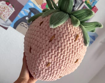Crochet Strawberry | Big Crochet Plushy | Strawberry | Room decor Aesthetic