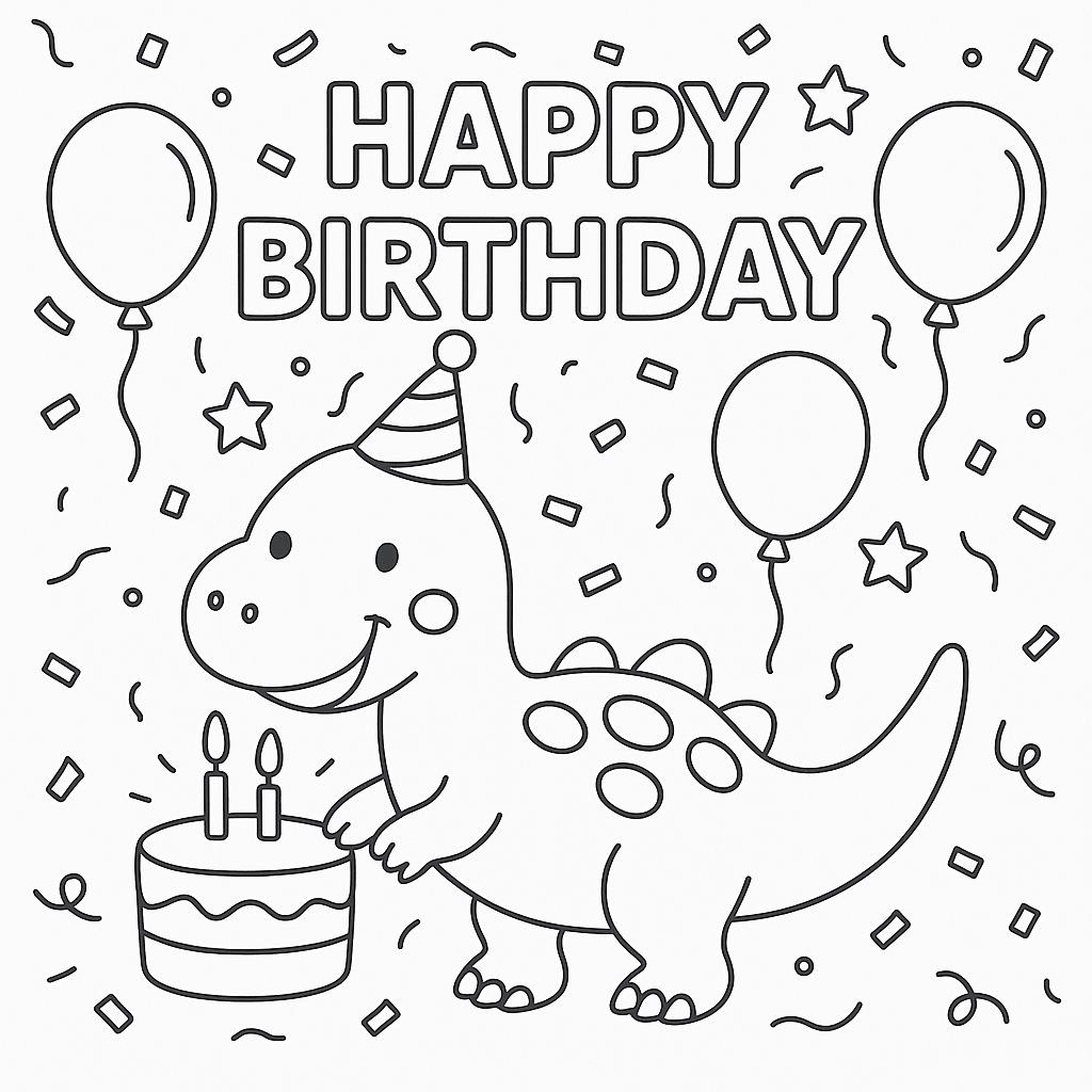 Dinosaur Coloring Sheets for Kids and Toddlers - Dino Birthday Party - Etsy