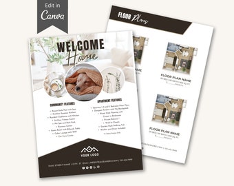 Apartment Marketing Flyer Template, Editable Floor Plans Flyer, Template for Property Managers, Edit in Canva