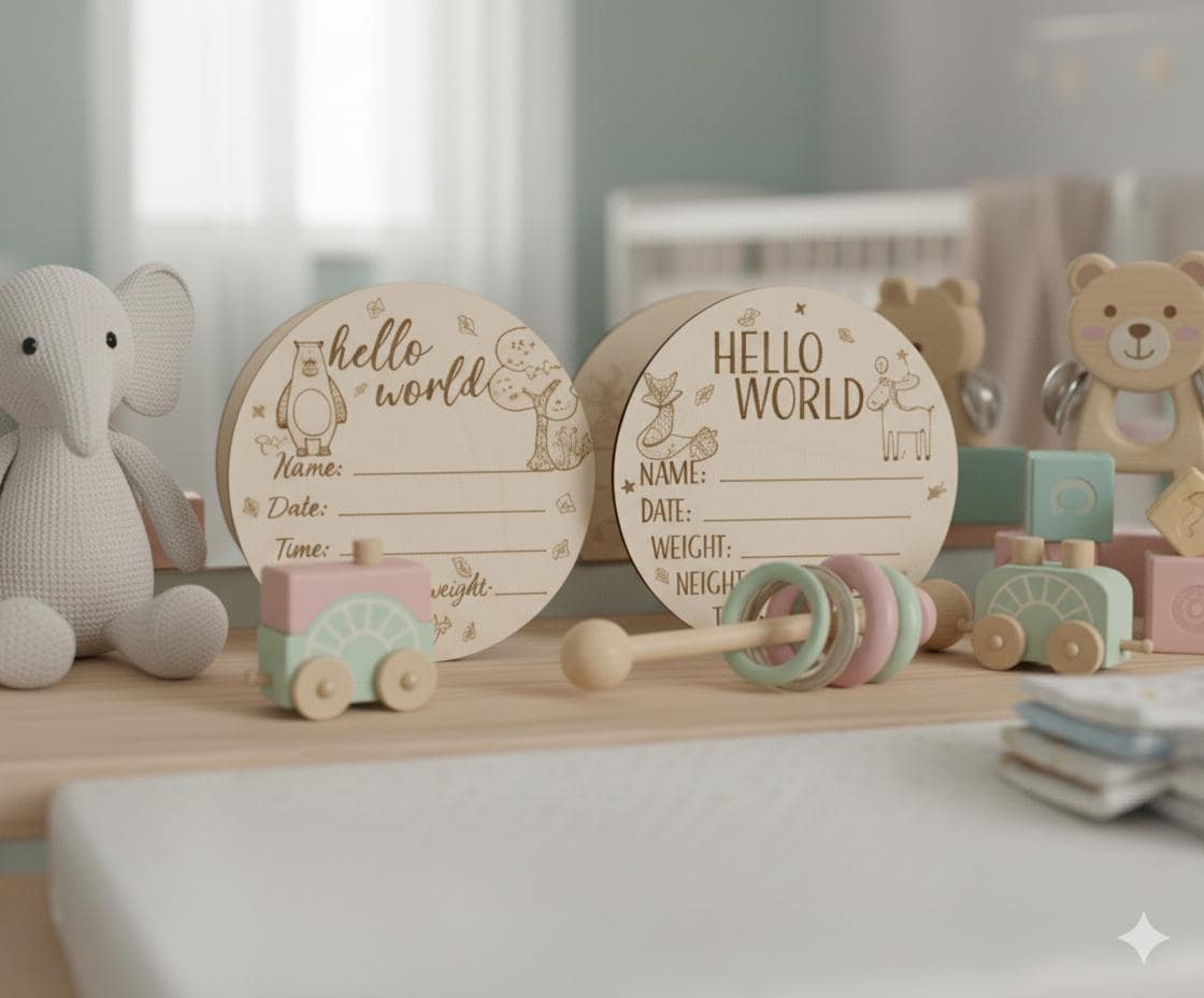 DIGITAL DOWNLOAD Baby Name Announcement Photo Prop Sign, Hello World or ...