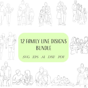 家族 SVG バンドル、Cricut 用 SVG カット ファイル、大きな家族のクリップアート、家族のクリップアート、父の日 SVG、父親と子供たちの SVG、家族のシルエット