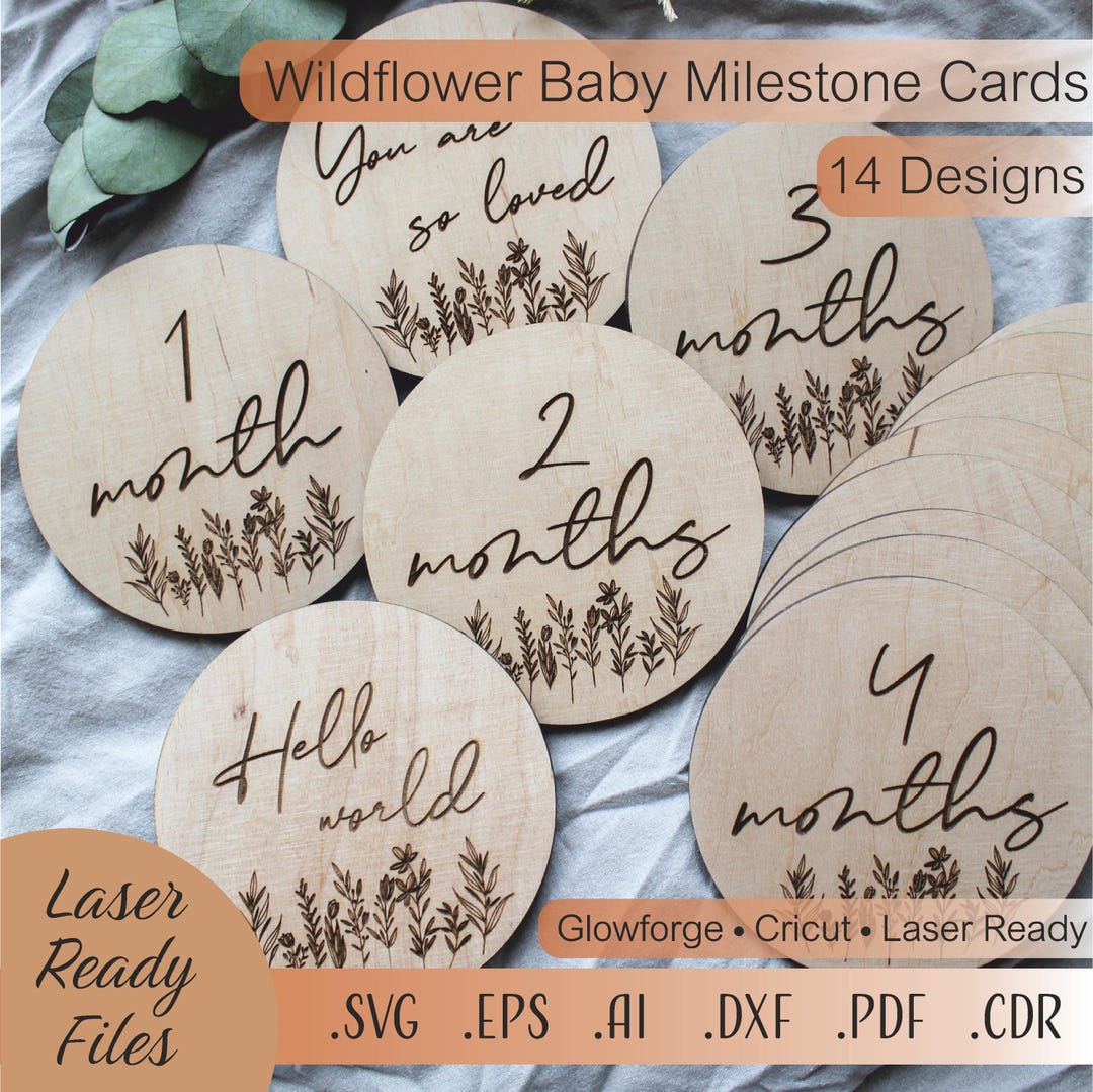 Wildflower Monthly Age Circles SVG – Baby Milestone Laser Cut Files ...