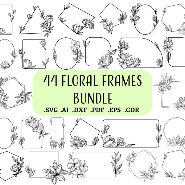 Floral Frames SVG Bundle, Wildflowers svg, circle svg bundle, wreath svg bundle, wreath svg, Happy Mother’s day gift, Floral SVG