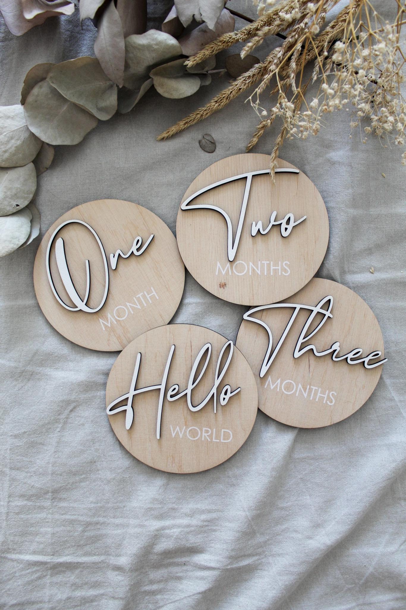 3D Baby Milestones SVG Bundle, Baby Milestone SVG, Hello World SVG ...