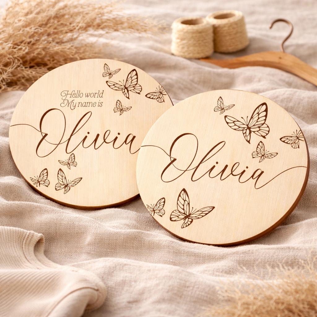 Butterfly Baby Milestone SVG | Hello World Newborn Sign Laser Cut File ...