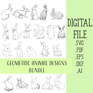 Osterhase SVG, Hase DXF, Frohe Ostern SVG Bundle, Ostern svg, Ostern Ornamente svg, Bunny svg Clipart, süße Ostern Hase Silhouette