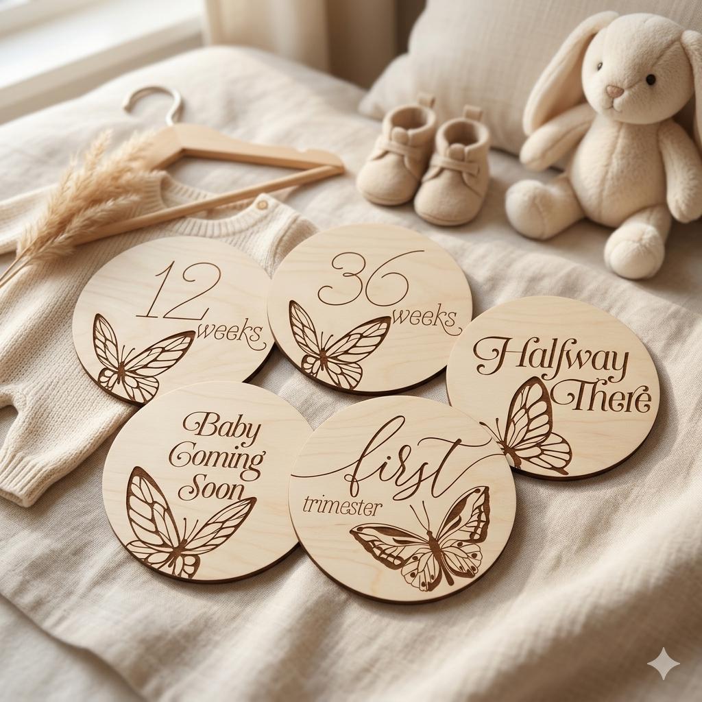 Butterfly Baby Milestone SVG Bundle for Laser Cut, Glowforge & Cricut ...