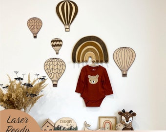 Hot Air Balloons SVG, Nursery Wall Decor SVG, Laser Cut Balloons SVG, Laser Cut Glowforge Cricut Digital download Files, Nursery Decor