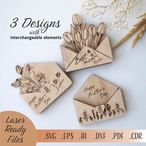 Muttertag Zeichen SVG, Laser Cut Glowforge Cricut Digitaler Download-Dateien, Laser Cut-Datei Muttertag Geschenkkartenhalter SVG, Geschenk für Mama SVG