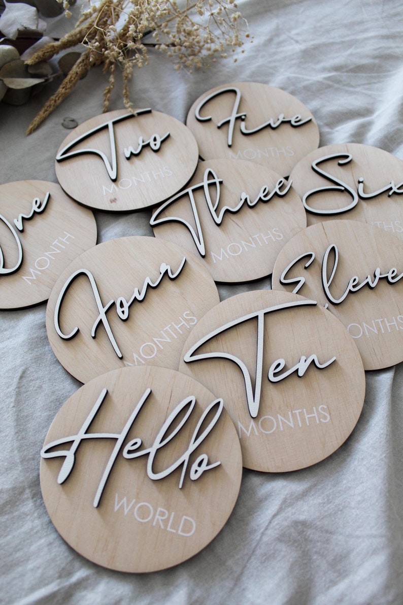 3D Baby Milestones SVG Bundle, Baby Milestone SVG, Hello World SVG ...