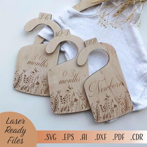 Babykast verdelers SVG wilde bloemen bundel, wilde bloemen SVG, bloemen SVG, lasergesneden Glowforge Cricut digitale downloadbestanden, kast verdelers