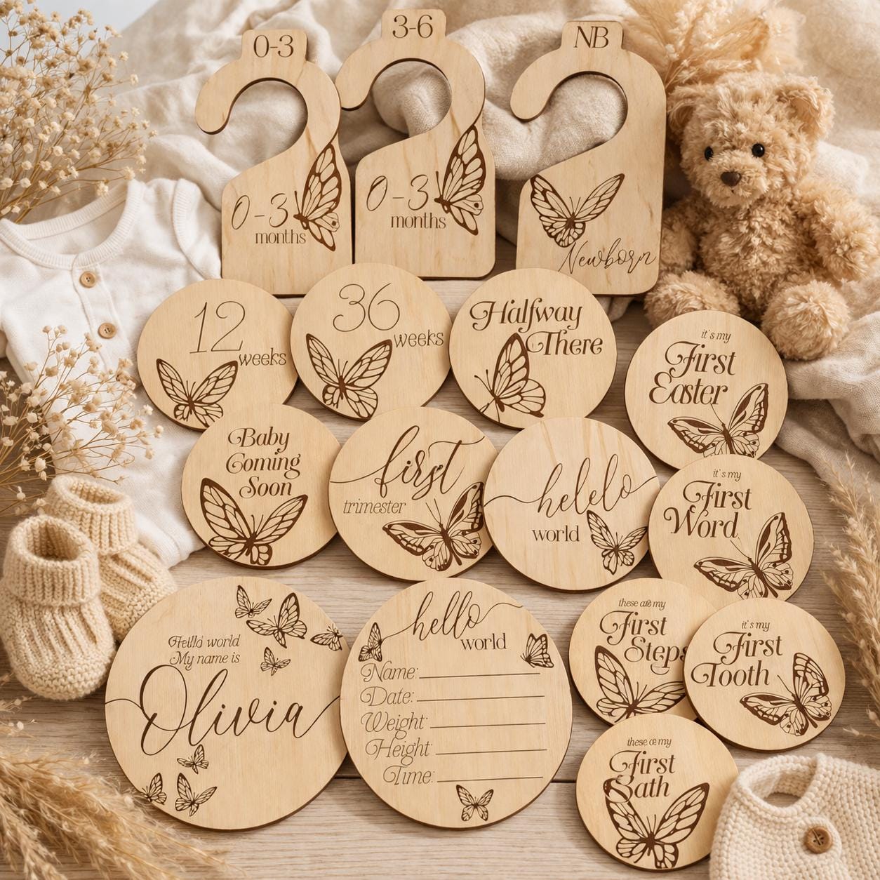 Butterfly Baby Milestone SVG Bundle for Laser Cut, Glowforge & Cricut ...