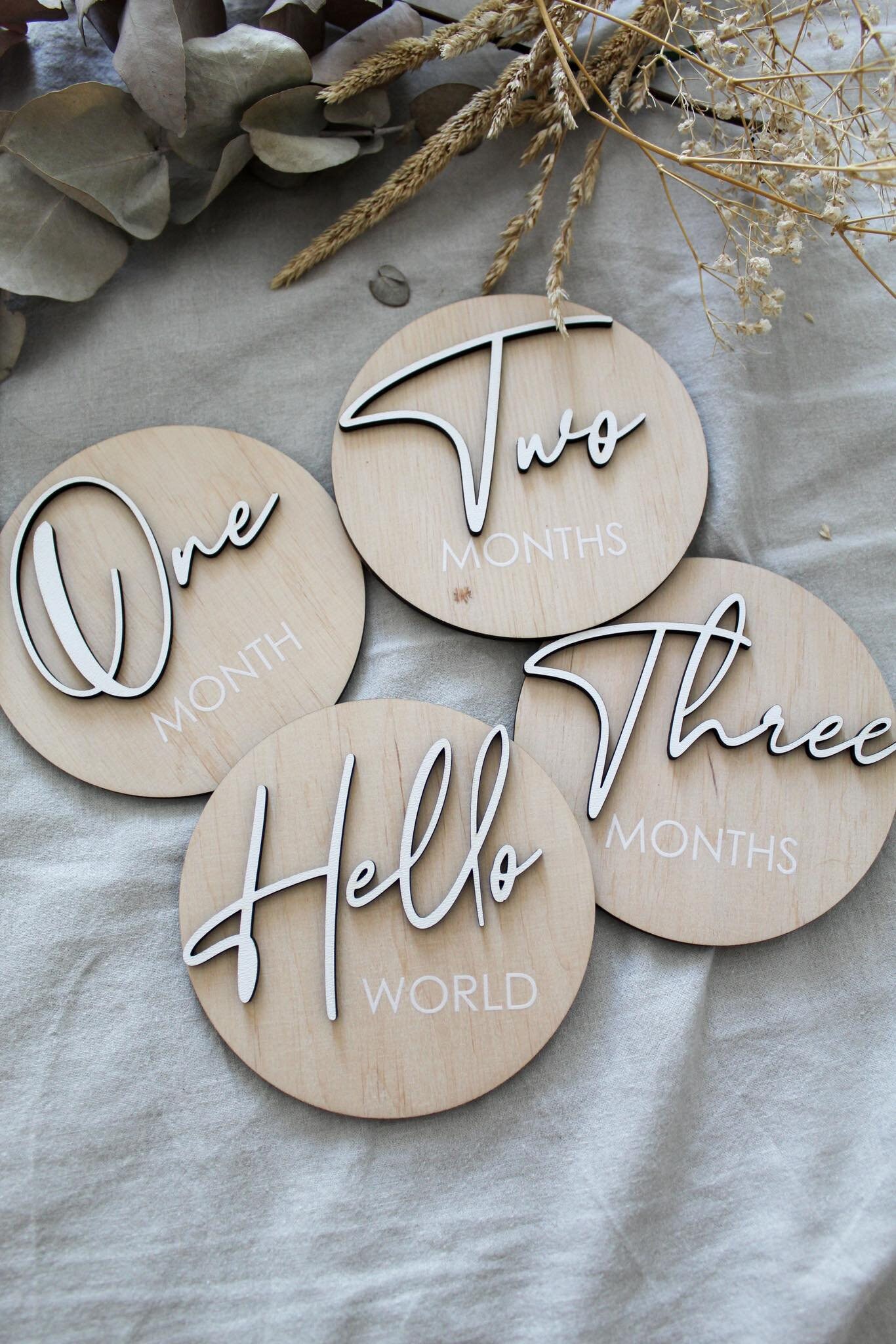 3D Baby Milestones SVG Bundle, Baby Milestone SVG, Hello World SVG ...