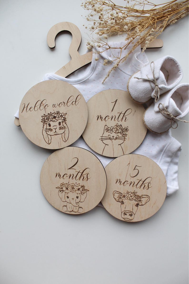 Baby Milestone Cards SVG Bundle | Laser Cut Files for Glowforge Cricut ...