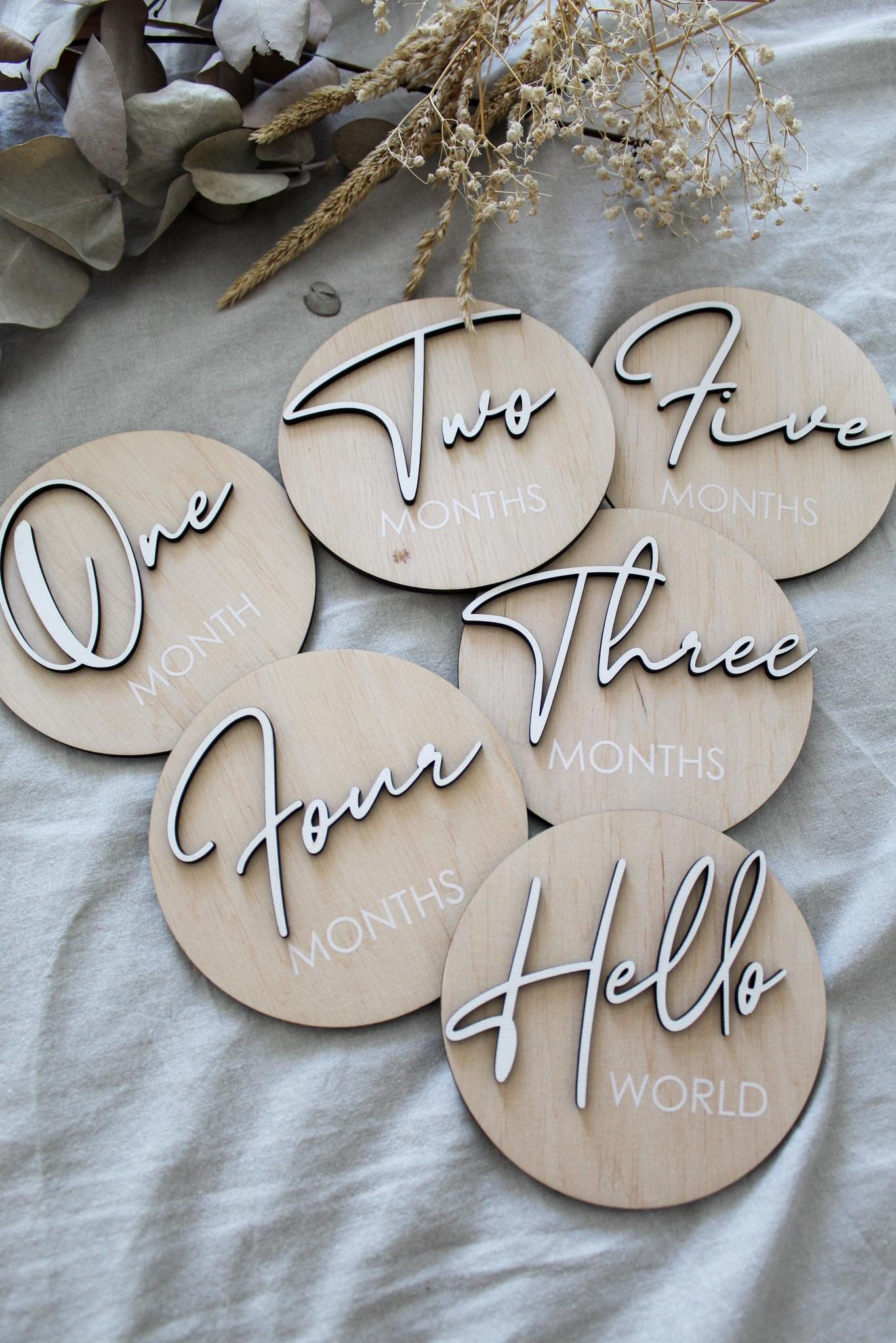 3D Baby Milestones SVG Bundle, Baby Milestone SVG, Hello World SVG ...