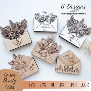 Muttertagsgeschenkkartenhalter Laserdatei, Glowforge Digital Download Gravierte Muttertagsgeschenk, Geschenk für Mama SVG, Mama Geschenk von Kindern Ehemann