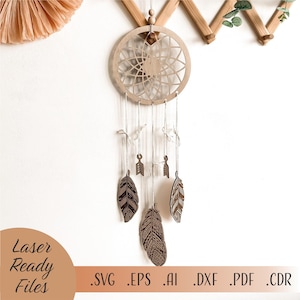 Dream Catchers Laser Cut File, Dream catcher SVG, Laser Cut Glowforge Cricut Download digitale File, Nursery Mandala svg, Regalo per la festa della mamma