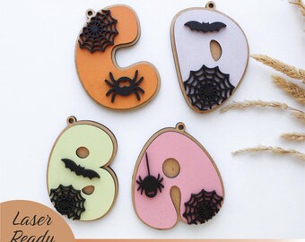 SVG Halloween Letter Tag, Boo Basket Tag Laser Cut Glowforge File, Tags SVG, Halloween Alphabet, Boo Basket Tag Laser Cut Glowforge File