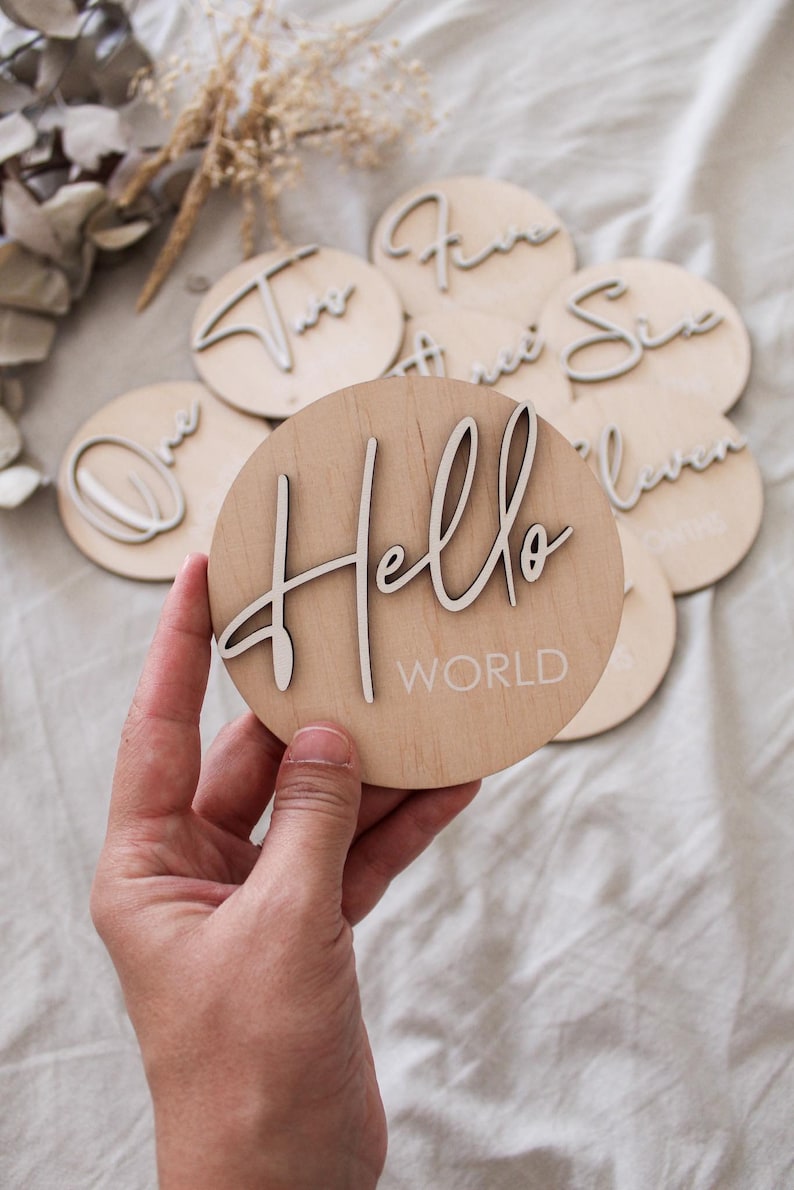 3D Baby Milestones SVG Bundle, Baby Milestone SVG, Hello World SVG ...