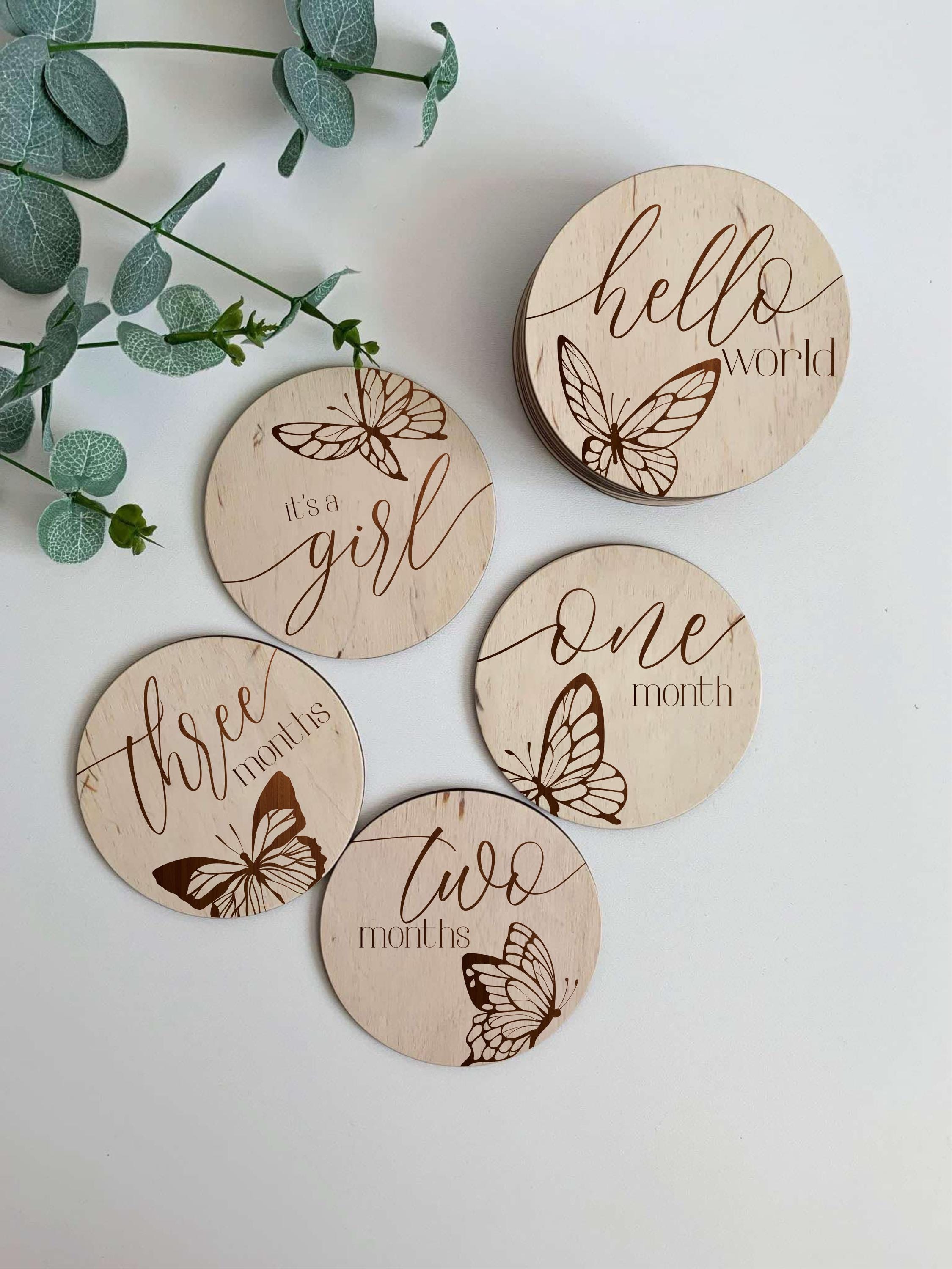 Baby Milestone Cards SVG Butterfly | Laser Cut Baby Monthly Signs ...