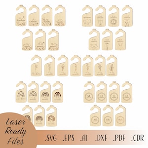 Lot de 5 séparateurs de penderie pour bébé, fleurs sauvages SVG, SVG floral, fichiers de téléchargement numérique Cricut Glowforge découpés au laser, cartes jalon
