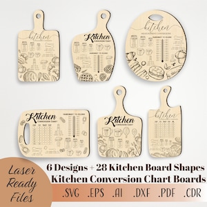 Keuken conversie grafiek Svg bundel keuken meting conversies grafiek Svg snijplanken svg keuken teken Svg cadeau voor moeder svg