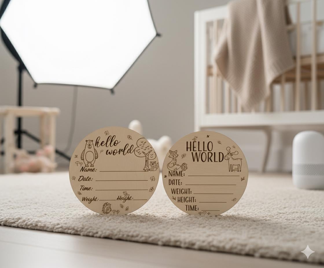 DIGITAL DOWNLOAD Baby Name Announcement Photo Prop Sign, Hello World or ...
