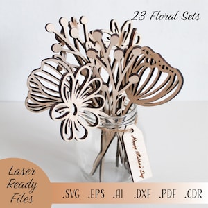23 Wildflowers SVG Bundle, Wildflowers SVG Floral SVG Laser Cut Glowforge Cricut Digital pobierz plik, Cricut Flowers svg, prezent na dzień matki