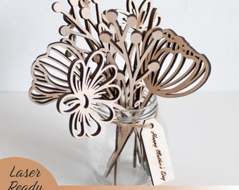 23 Wildflowers SVG Bundle, Wildflowers SVG Floral SVG Laser Cut Glowforge Cricut Digital download File, Cricut Flowers svg, Mothers day gift