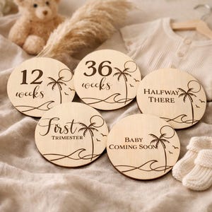 Coastal Baby Milestone Cards SVG Bundle for Glowforge, Laser Cut Closet ...
