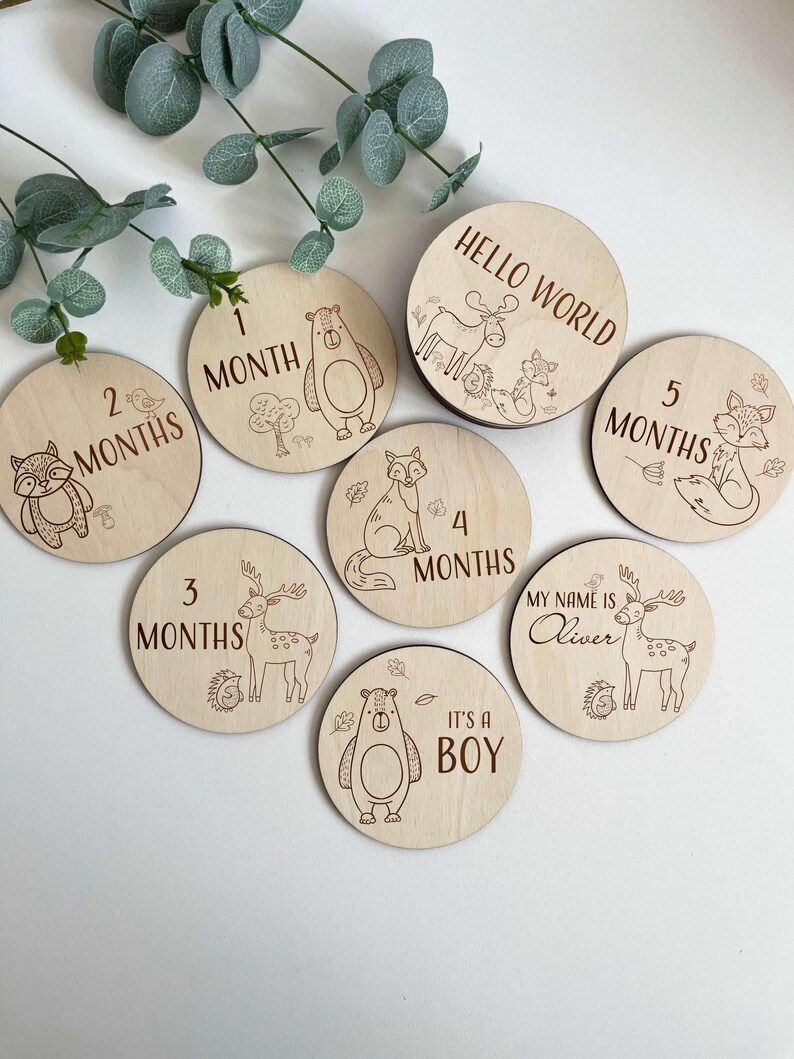 Baby Milestone Cards SVG Bundle | Laser Cut Files for Glowforge Cricut ...