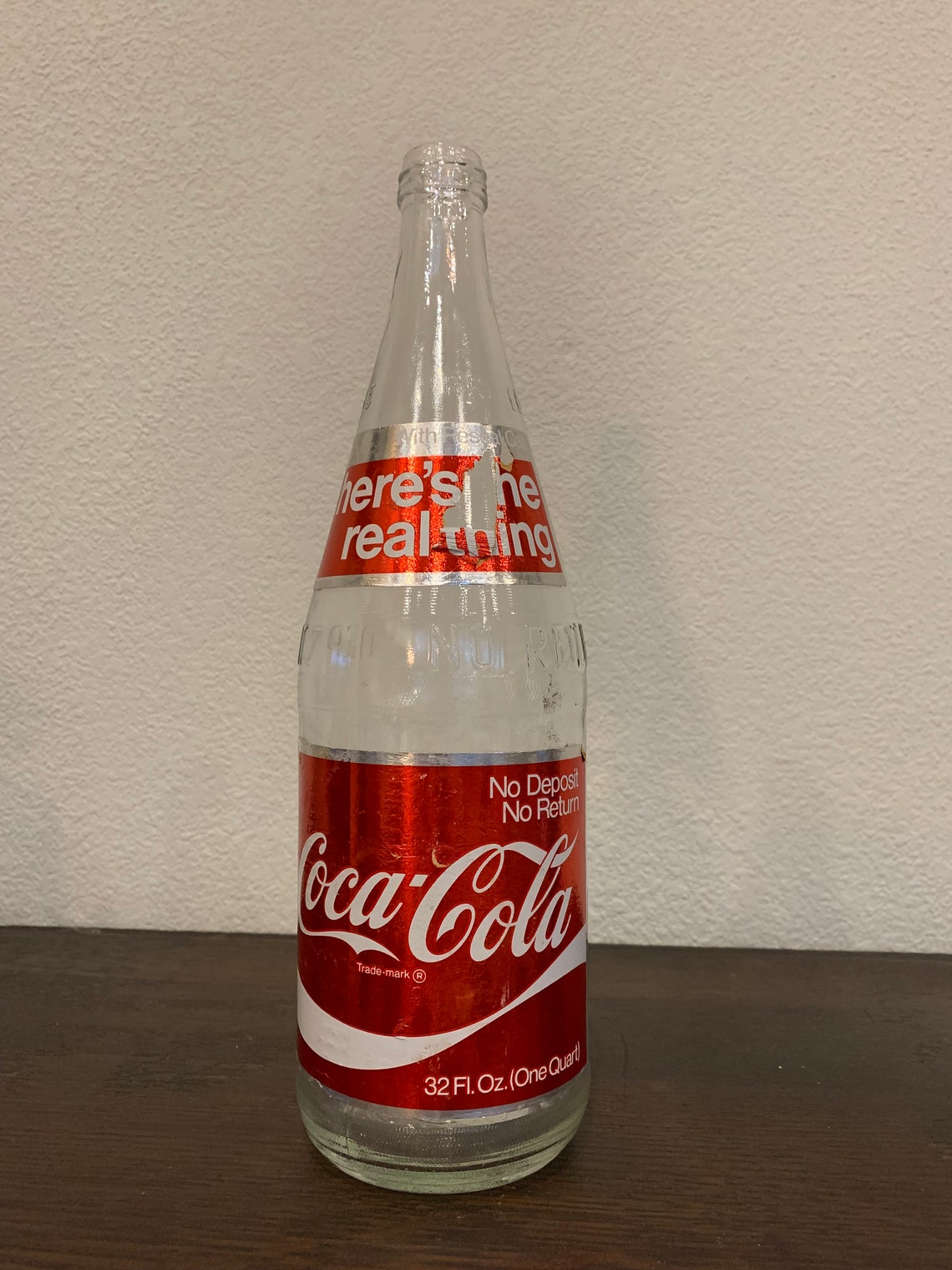 Vintage Clear Glass Coca Cola Soda Bottle 1980s good Etsy