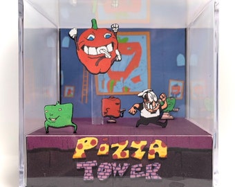 Pizza Tower Videojuego 3D Diorama - Vs. Pimienta
