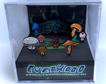 Everhood 3D Video Game Cube Diorama - Espíritu del bosque