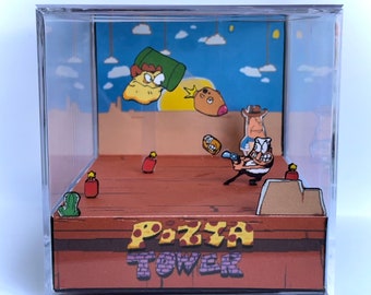 Pizza Tower 3D Videojuego Cubo Diorama - Vigilante