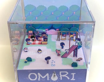 Diorama de cubo 3D del parque infantil Headspace de Omori