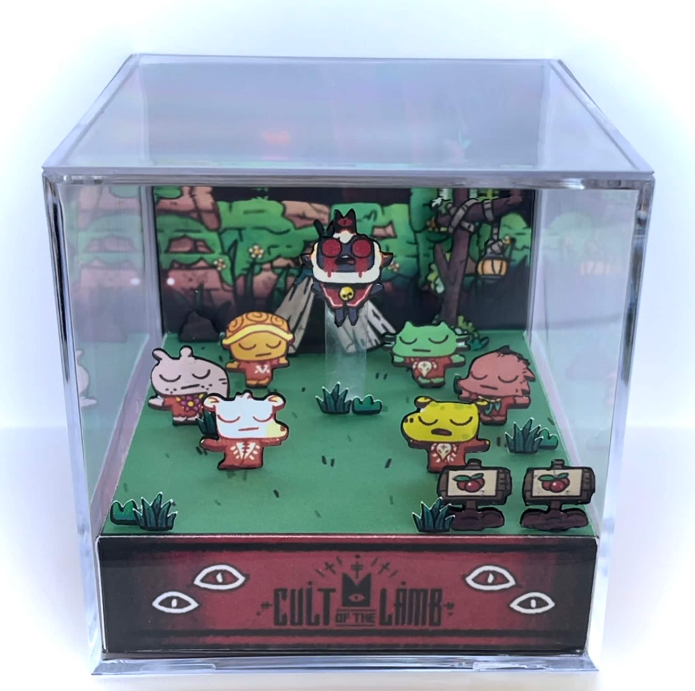 Cult of the Lamb Video Game 3d Cube Diorama Prayer Circle 