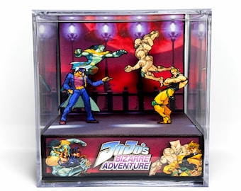 JoJo's Bizarre Adventure - Jotaro VS Dio - Diorama 3D de videojuego en cubo