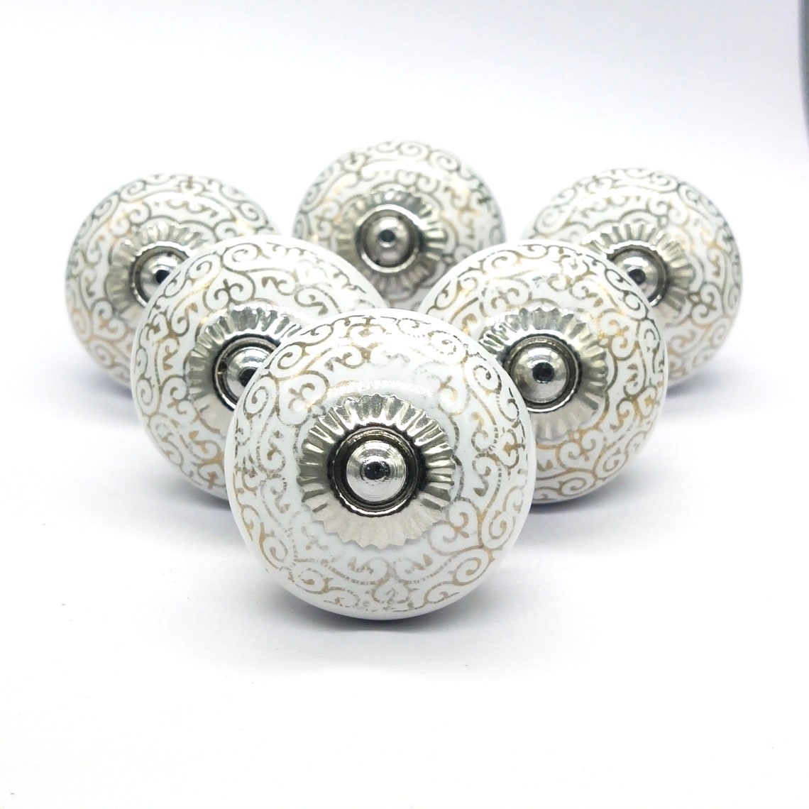 Perillas de cerámica pintadas a mano brillantemente / | Etsy