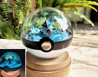 Terrarium brillant personnalisé pour pokeball Gyarados