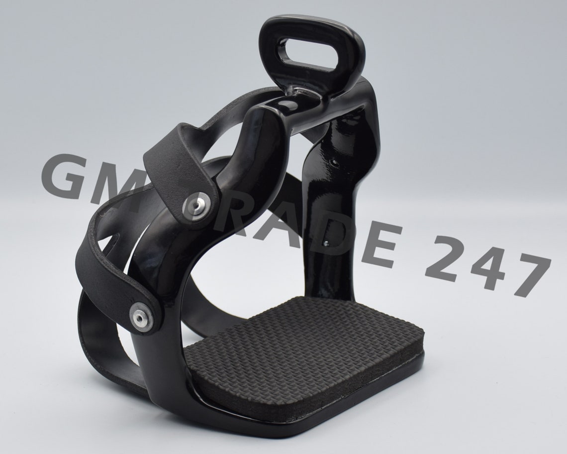 Horse Endurance Caged Safety Stirrups 90 degree Black Etsy