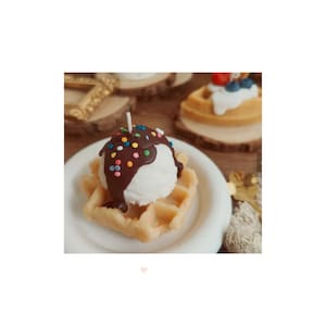 Waffle Candle I Food Candle I Gifts for Her I Fun Food Candle I Ice Cream Scoop I Party Decor I Home Decor I Kitchen Decor I Birthday Gifts
