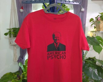 Joe Biden American Psycho Graphic Tshirt Fruit of the Loom Platinum Men's Medium