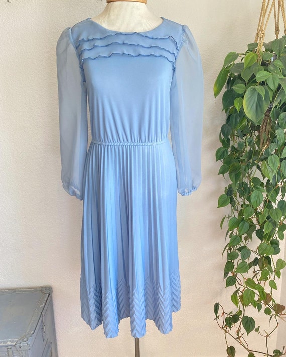 70s Sears dress with puff sleeves - image 1