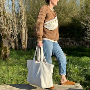 Sac cabas tissu sherpa moumoutte /Sac Week-end /24h image 6