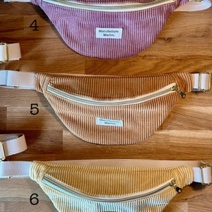 Sac banane en tissu velours côtelé