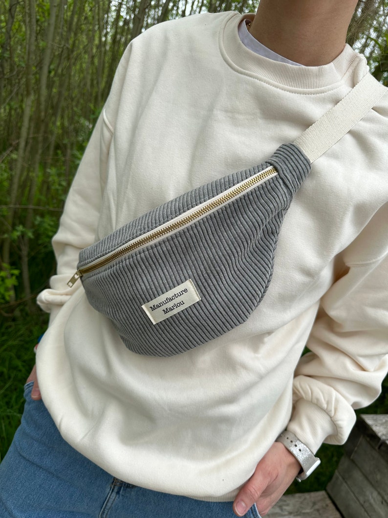 Belt bag in corduroy fabric 10 - Gris souris